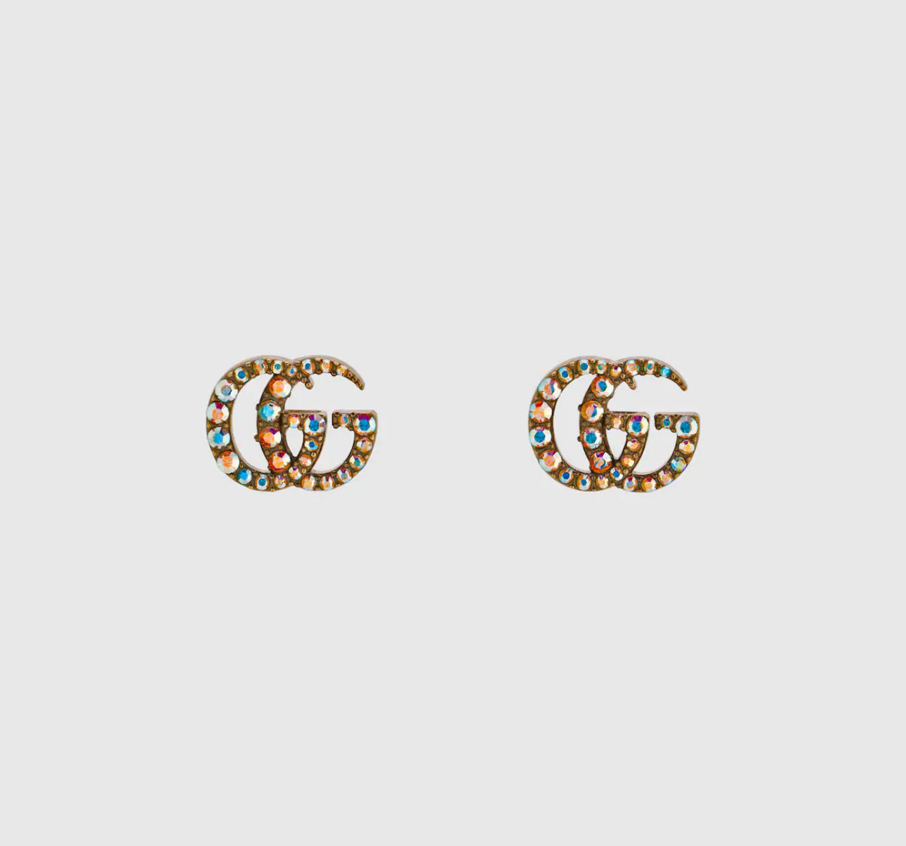 Crystal Emblem Stud Earrings
